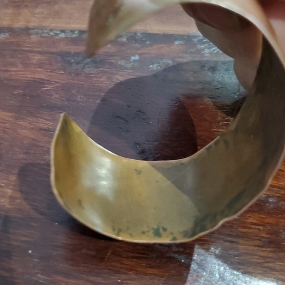 Tribal Copper and Gold Cuff Bracelet With Indigenous Face Boho Chic City Girl - Picture 6 of 8